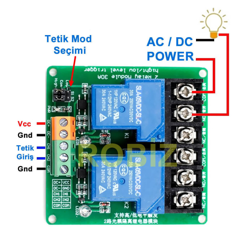 2 Channel 5V 30A Relay Module