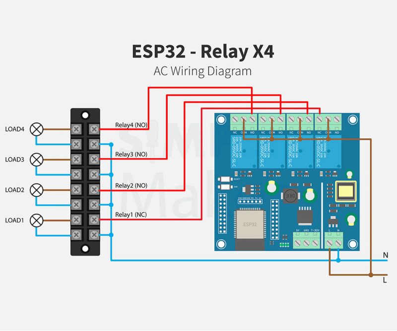 ESP32 Relay Board 4 Channel