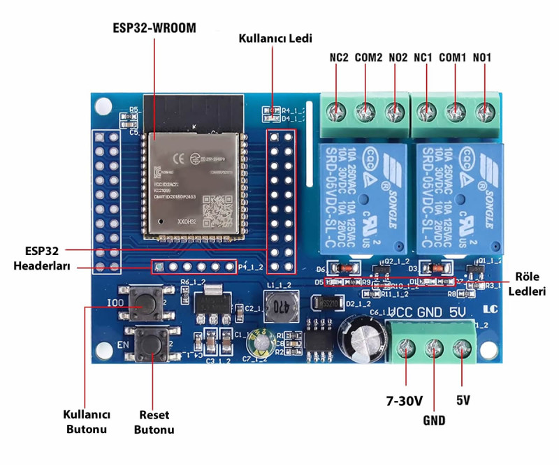 ESP32 Relay Board 2 Channel ESP32-2R-D5