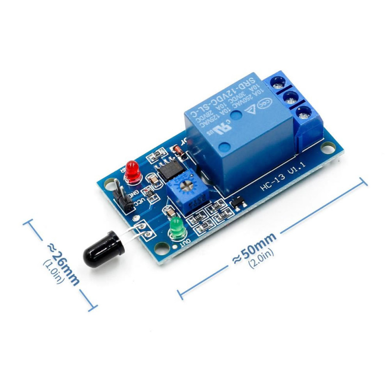 12V Relay Flame Fire Detection Sensor Module