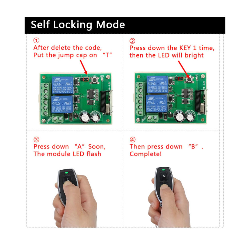 433Mhz RF 2 Channel Relay Module DC 12V