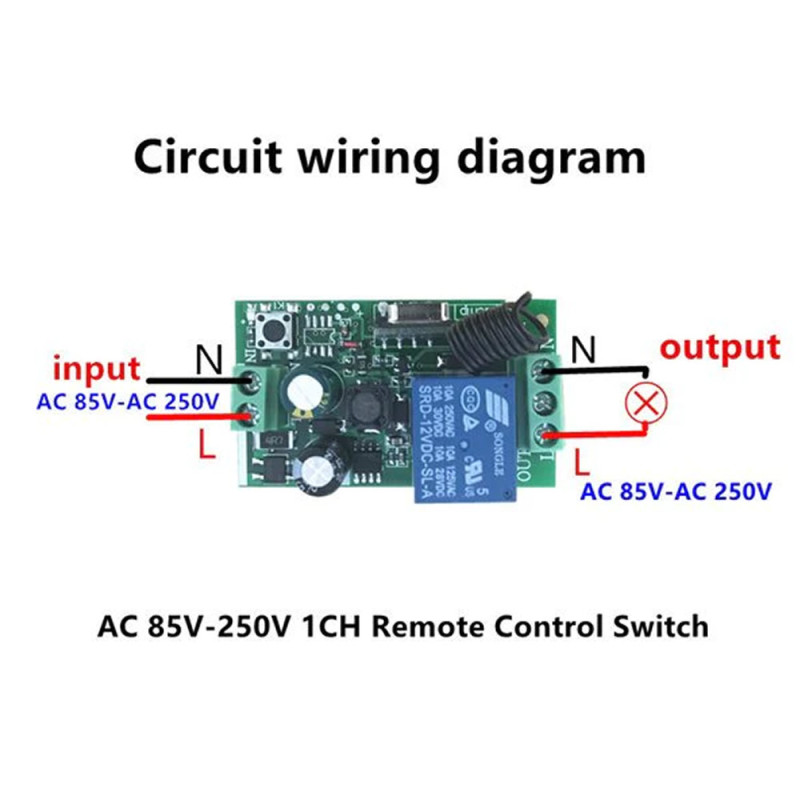 433Mhz RF 1 Channel Relay Module AC 220V