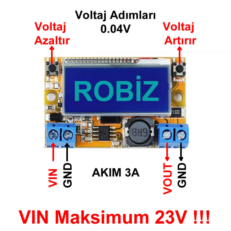 3A Adjustable Power Supply with Display
