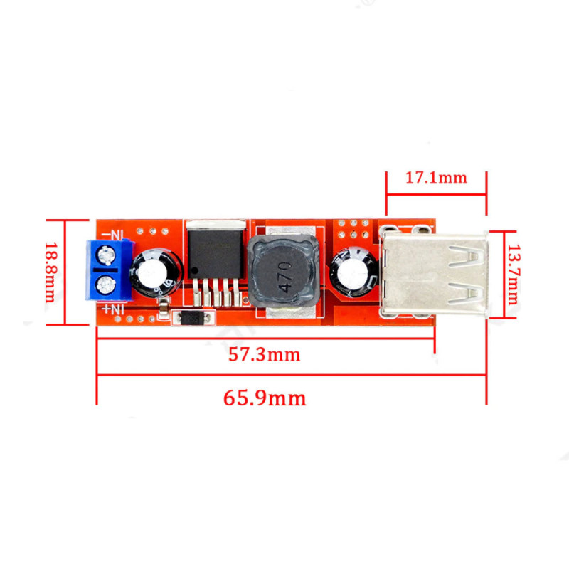 LM2596 Dual USB Power Module