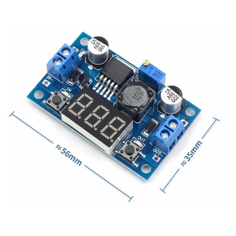 LM2596 Adjustable Power Module with Voltmeter