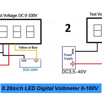 Voltmetre 0.28' 0-100V Kırmızı