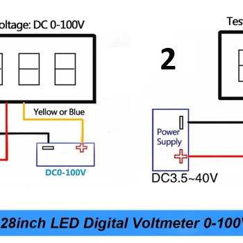 Voltmeter 0.28' 0-100V Blue
