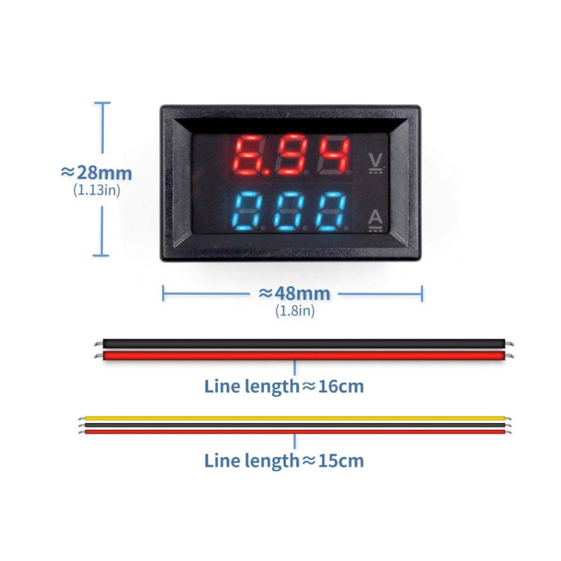 0-100V 10A Voltmetre Ampermetre