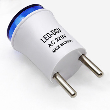 AC 220V Voltmeter Round Blue EU Plug
