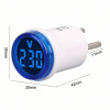 AC 220V Voltmeter Round Blue EU Plug