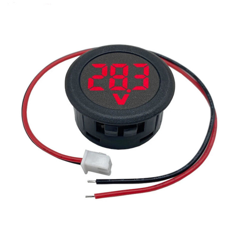 4-100V Dc Voltmeter Red Round