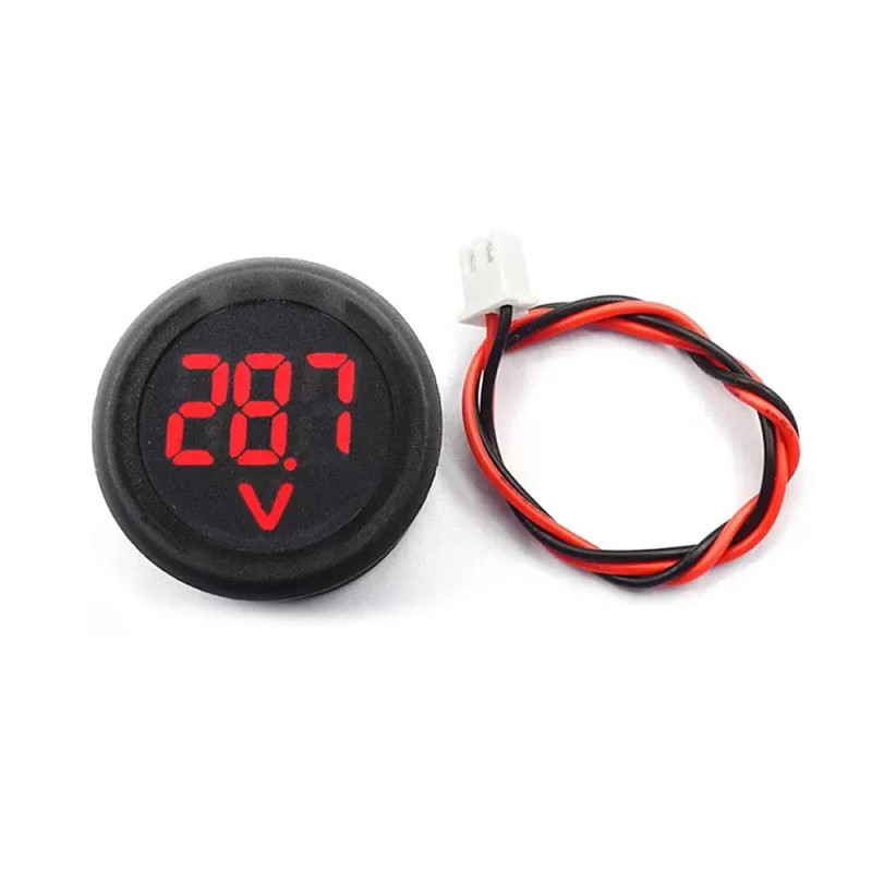 4-100V Dc Voltmeter Red Round