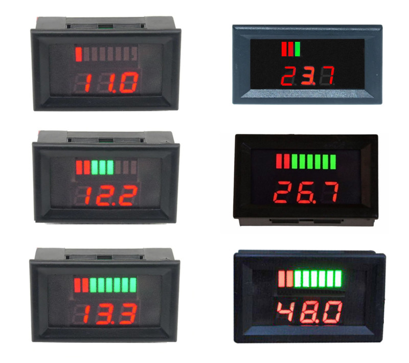 Battery Capacity Indicator with Voltmeter