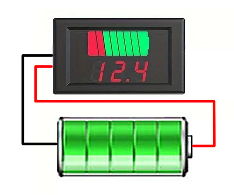 Battery Capacity Indicator with Voltmeter