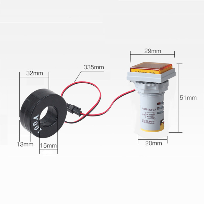 500V 100A Volt Ammeter AD16-22VAMS