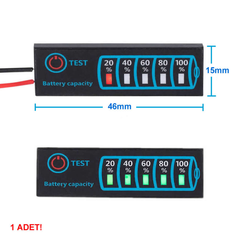 5-30V Pil Kapasite Göstergesi JX-4615-A3