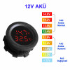Round Voltmeter Thermometer 12V/24V