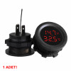 Round Voltmeter Thermometer 12V/24V