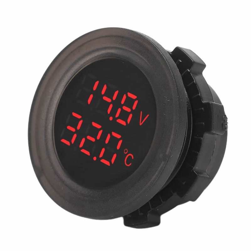 Round Voltmeter Thermometer 12V/24V