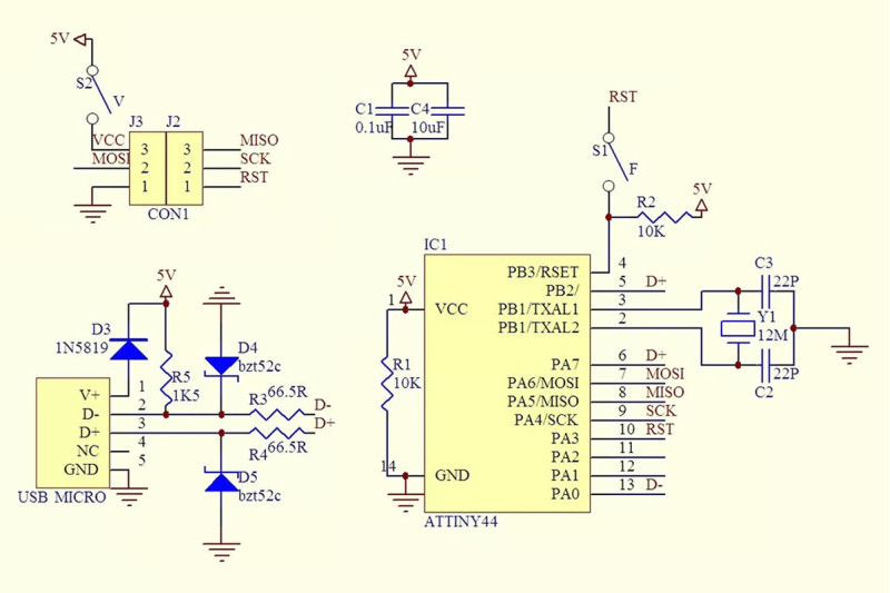 Tiny ISP Module Microusb
