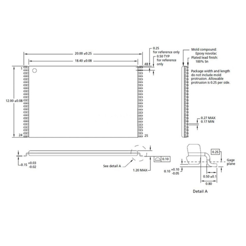 TSOP48 to DIP48 Converter Adapter