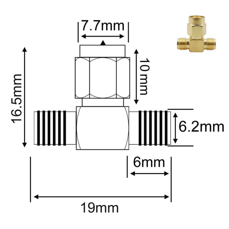 SMA T Connector