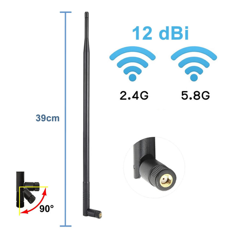 12dbi Antenna 39cm RP Sma Male (Female)