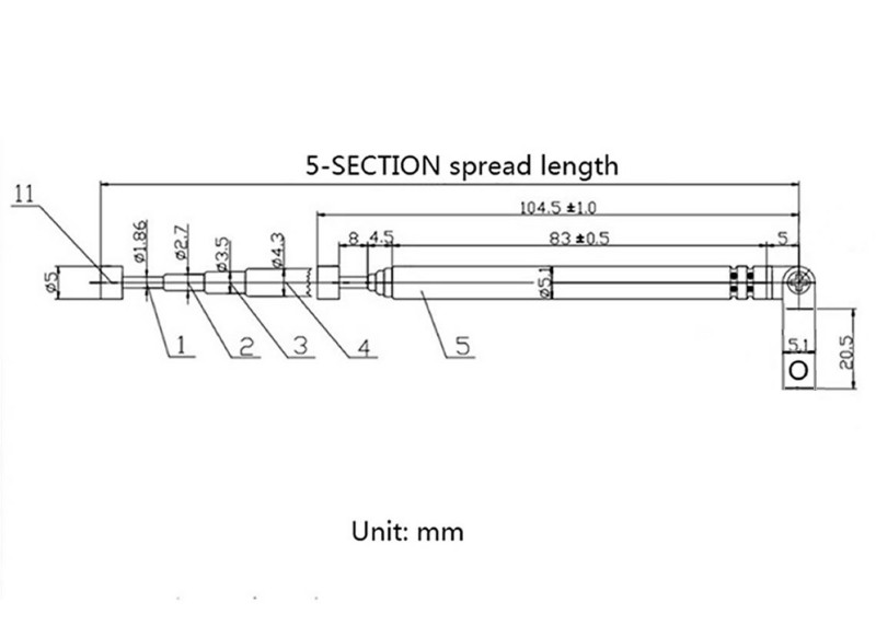 Telescopic Metal Antenna 37cm