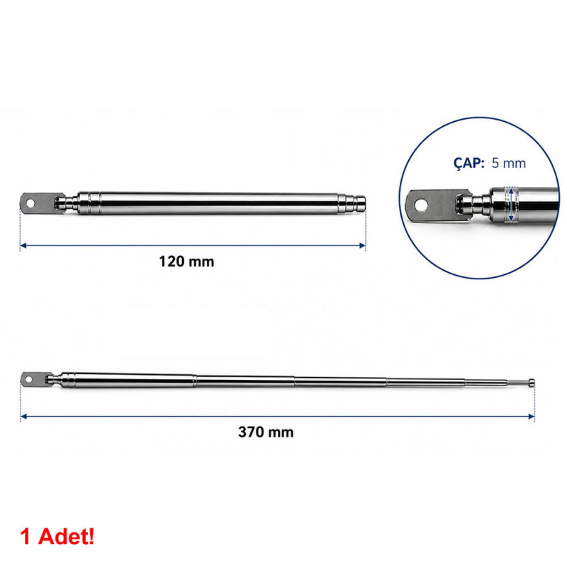 Telescopic Metal Antenna 37cm