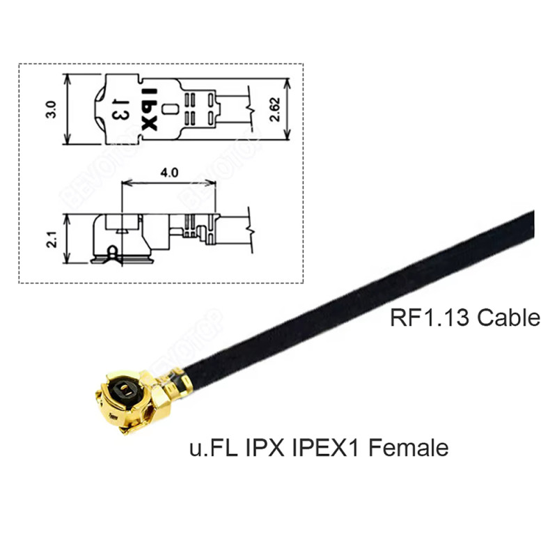 Ipex1 Male to Ipex1 Female 15cm Cable