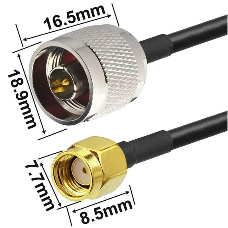 RG58 Male N to Female SMA 5 Meter Cable
