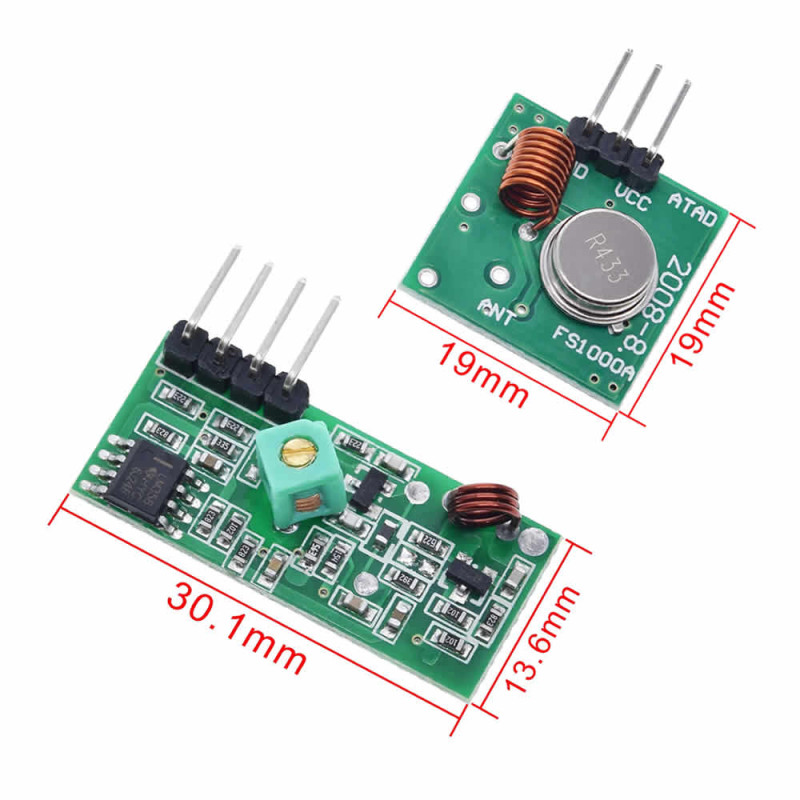 RF Receiver + Transmitter 433Mhz