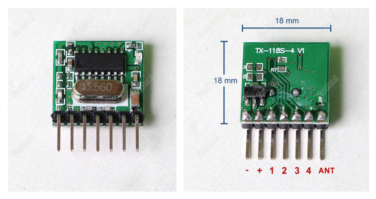 4 Channel 433Mhz Receiver Transmitter Kit