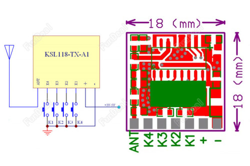 4 Channel 433Mhz Receiver Transmitter Kit