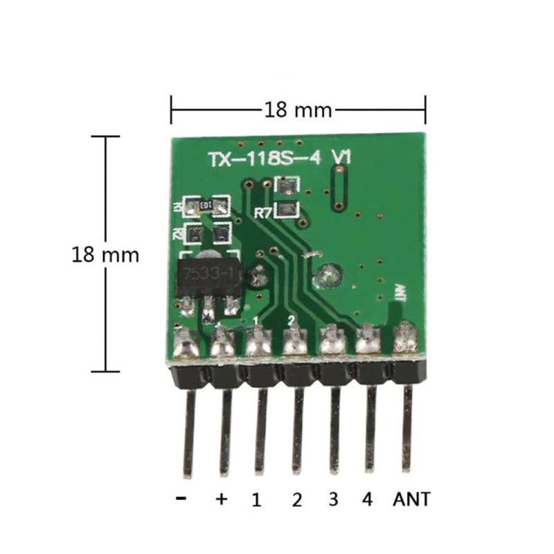 TX118A 4 Channel 433Mhz Transmitter