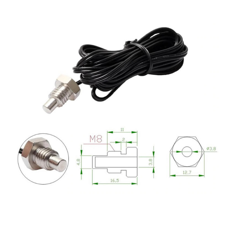 NTC Threaded 100cm Cabled 10K