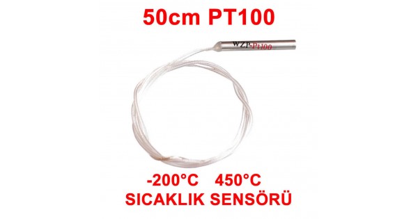 PT100 Sıcaklık Sensörü 50cm