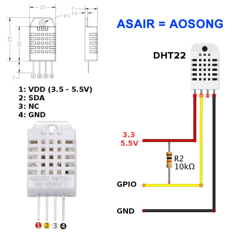 DHT22 Temperature and Humidity Sensor