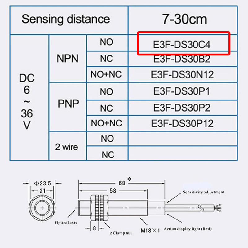 E3F-DS30C4 Infrared Distance Sensor