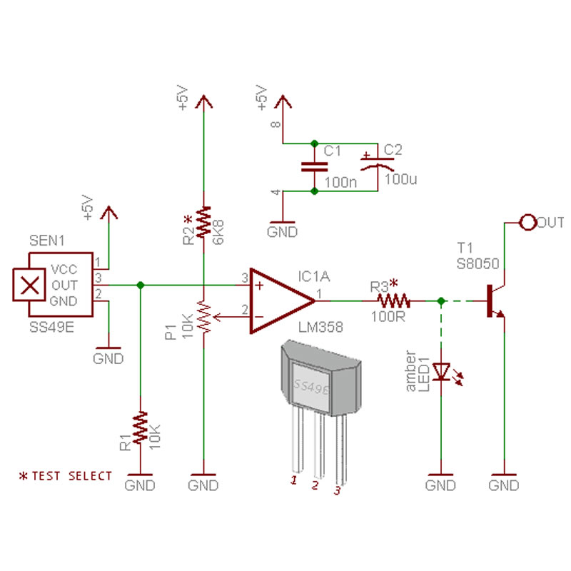 SS49E Magnetic Field Detection Sensor