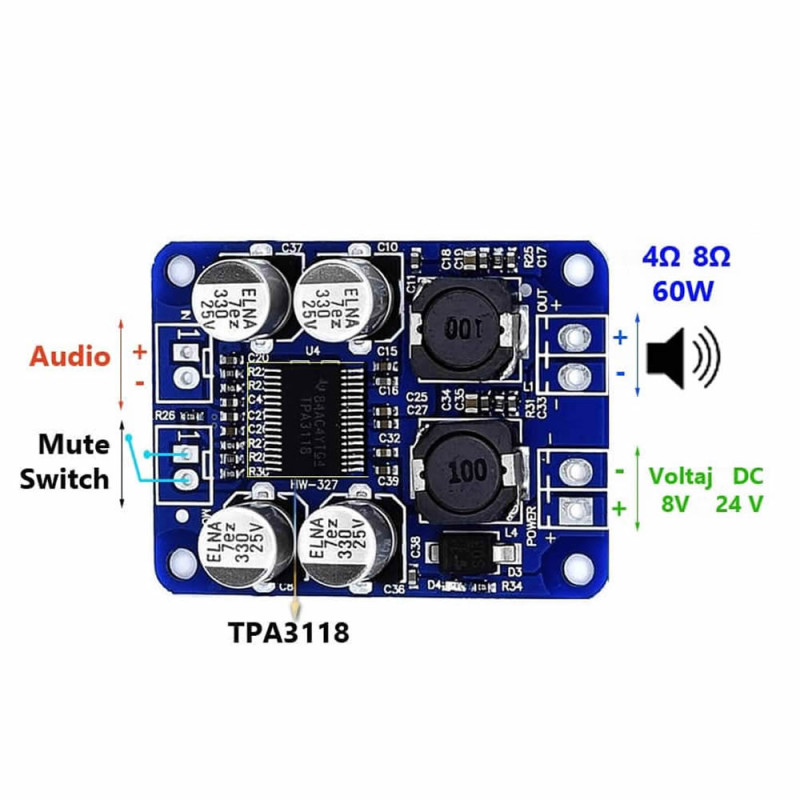 TPA3118 60W Audio Amplifier Module