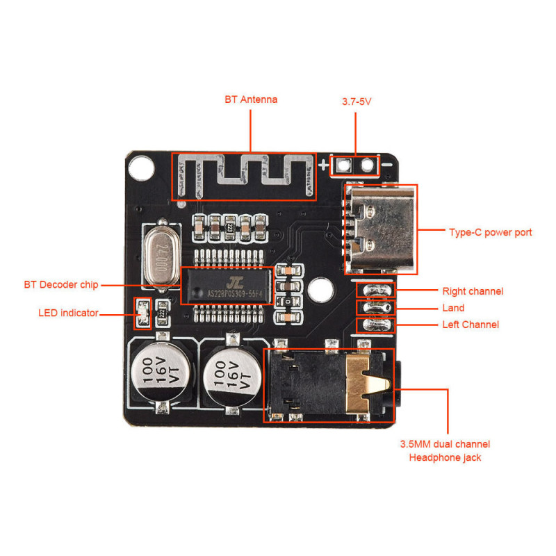 VHM-314 Type-C Bluetooth Mp3 Module