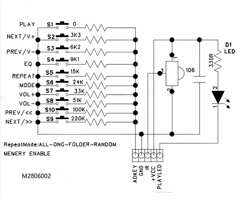 M2801002 Wav Mp3 Player Module M2806002