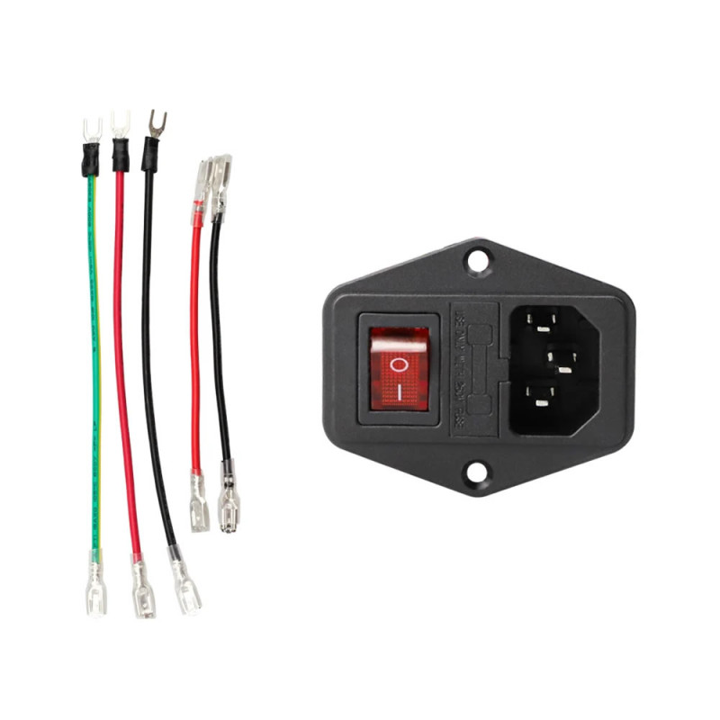 Cabled 220V Power Socket Male With Switch