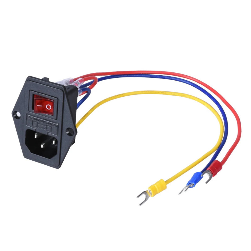 Cabled 220V Power Socket Male With Switch