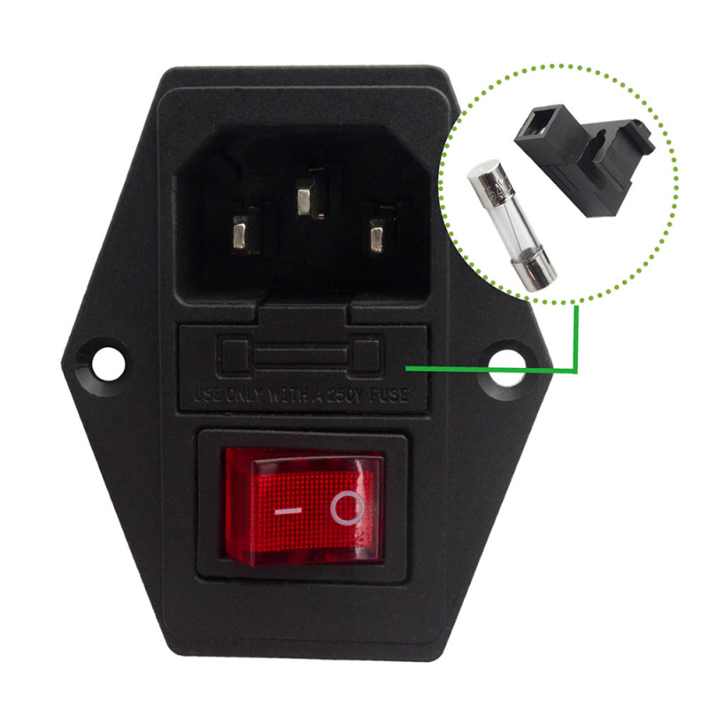220V Power Socket Male with Switch