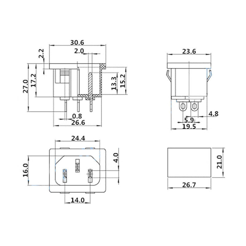 220V Power Soketi C14