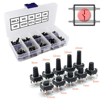 200 Adet 6x6mm Tact Buton Set