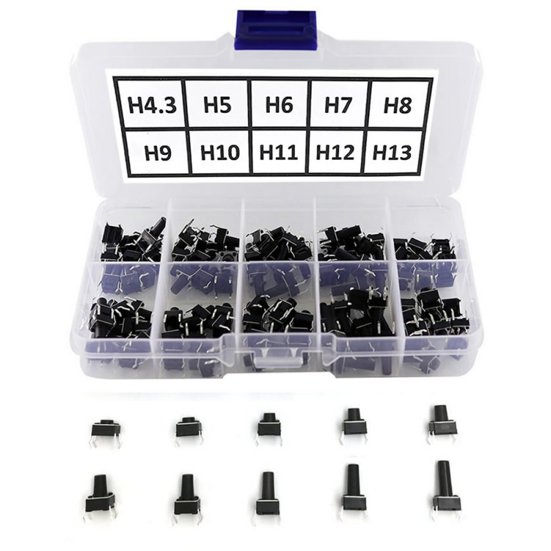 200pcs 6x6mm Tact Button Set