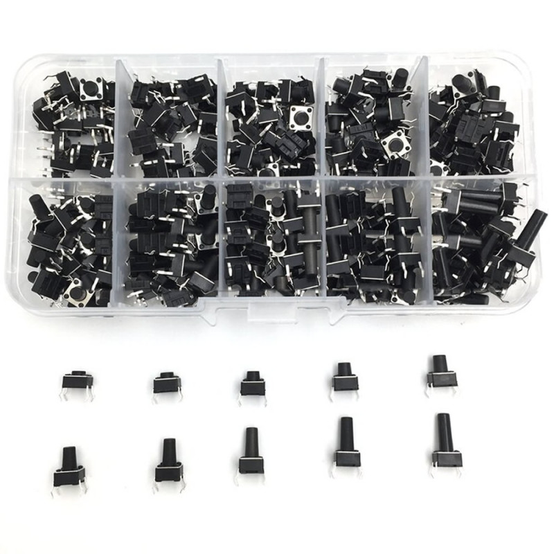 200pcs 6x6mm Tact Button Set